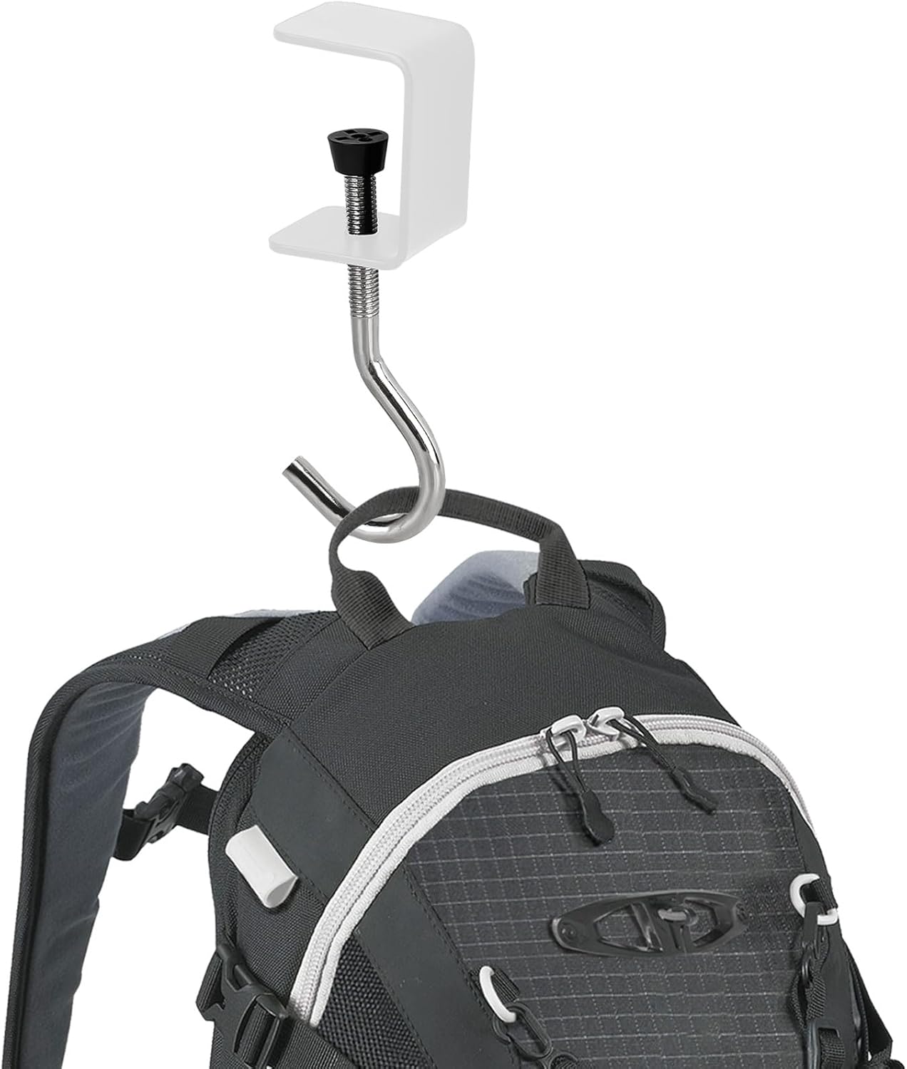 2 Pcs Desk Mount Bag Holder Hook Clamp-On Backpack Hanger Portable Desk Mount Headphones Holder Reduce Desk Clutter for Table Desk, Under Counter