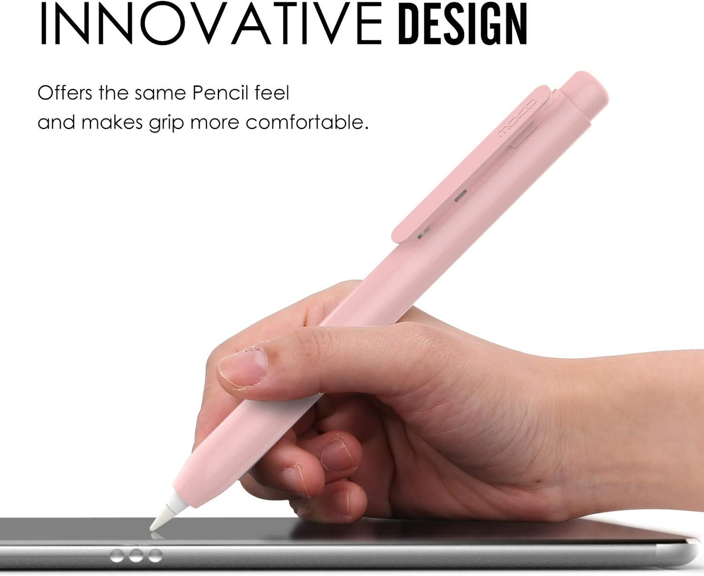 MoKo Holder Case for Apple Pencil 1st Generation, Retractable Apple Pencil 1st Case Protective iPad Pencil Sleeve Skin Cover with Sturdy Clip, Pink