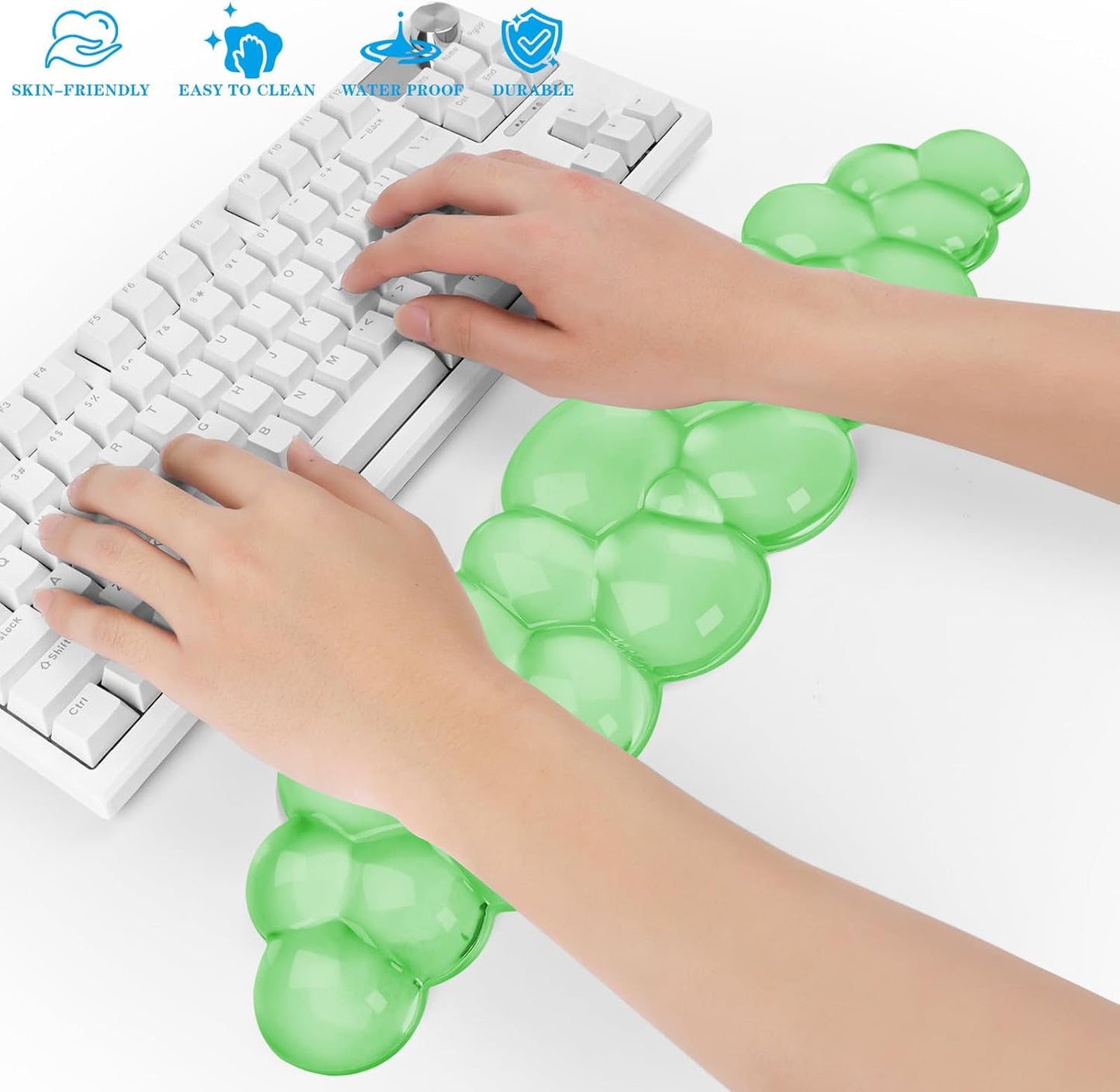 Gel Cloud Keyboard and Mouse Wrist Rest, Cute Wrist Support and Arm Support Keyboard Rest for Keyboard and Mouse Typing Pain Relief，Suitable for Office/Computer/Laptop/Gaming（White）