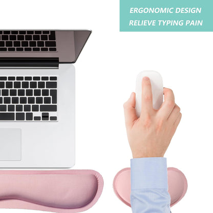 Keyboard Wrist Rest Mouse Wrist Support Set, Memory Foam Wrist Rest Pad for Computer Laptop Keyboard Mouse, Ergonomic Wrist Cushion Support for Typing Pain Relief, Gaming Home Office, Flowers Grass