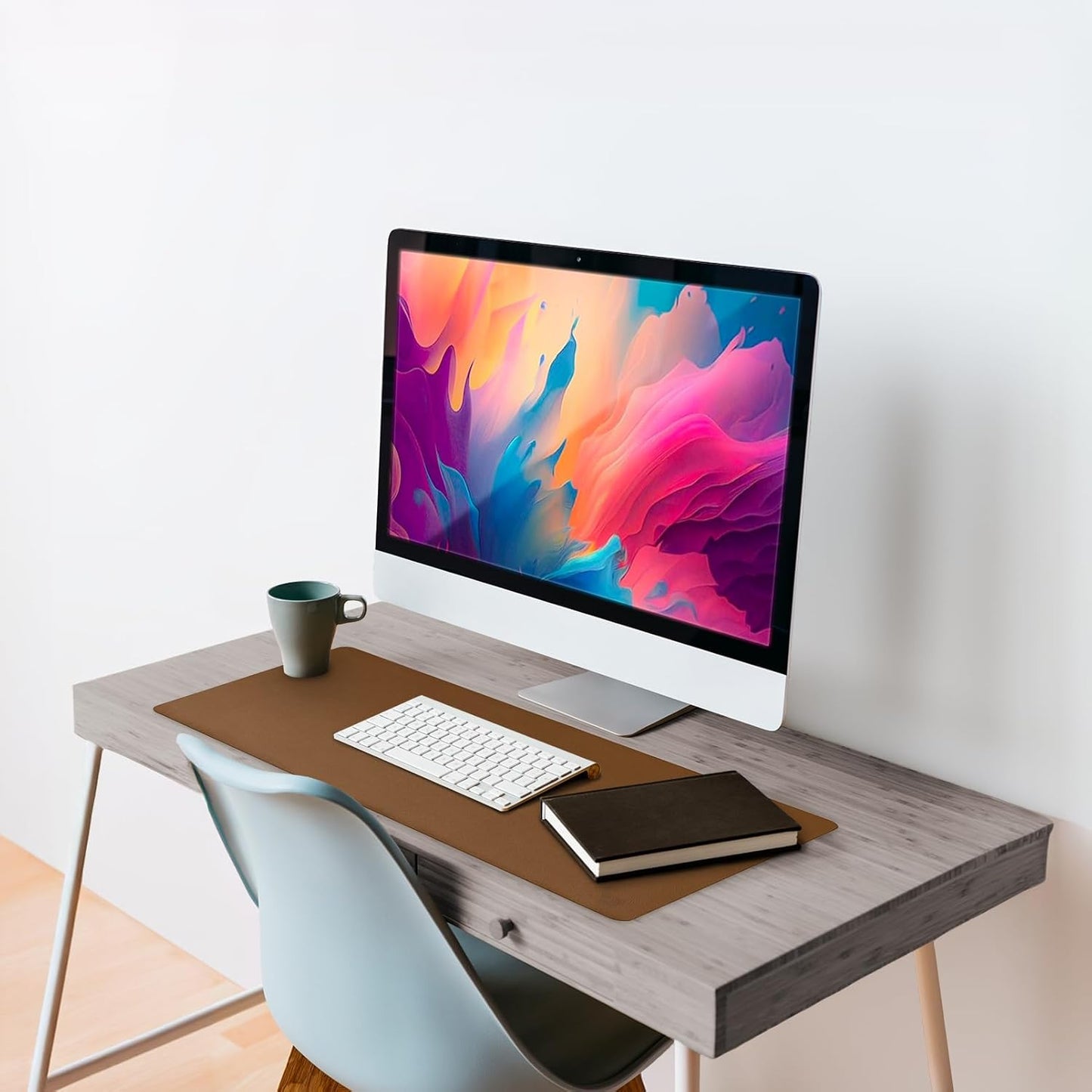 Leather Desk Pad 36" x 20", Vine Creations Office Desk Mat Waterproof Black - Premium Quality - Smooth Mouse Writing Surface - Maximum Protection Dual-Sided Pu Leather Blotter for Desk Office/Home