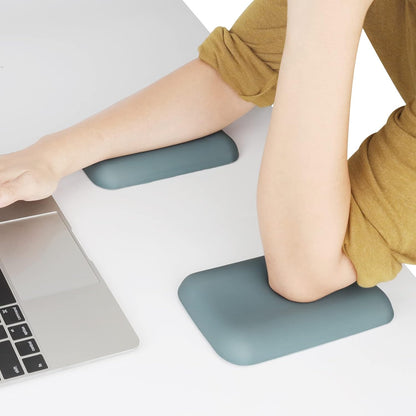 Leolee Elbow Rest Pads for Desk, Black Ergonomic Arm Rest Pads with Memory Foam & Non-Slip Base, Armrest Cushion Support Pad Relieve Elbow and Wrist Pain for Computer, Office, 2 Packs