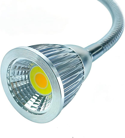 QUANS 5W 3 Colors LED COB Clip on Light Black 19.68 INCH 50 CM Tube Desk Flexible Table Bed Lamp Work Home Design Lighting 110V 220V 85-265VAC with US Plug Switch on Off 500LM (Black)