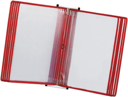 Wall Mount Reference Display System, Catalog Display Rack, A4 Folder Wall-Mounted File Holder, 10 Panels Desktop/Wall Reference System, Poster Flip Book,Folders(Green)