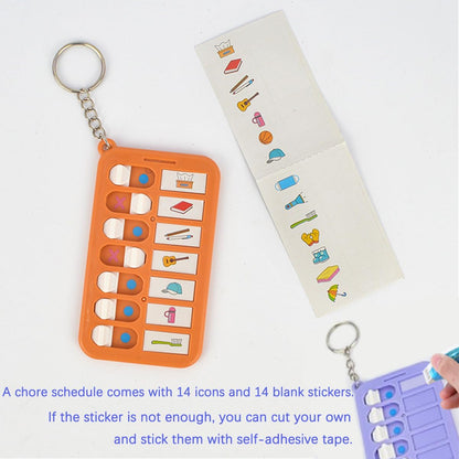 3 Pcs Chore Planning Chart Key Chains Chore Schedule Key Rings Daily Weekly Memo Checklist Boards for Kids Adults Habit and Behavior Planner Tracker