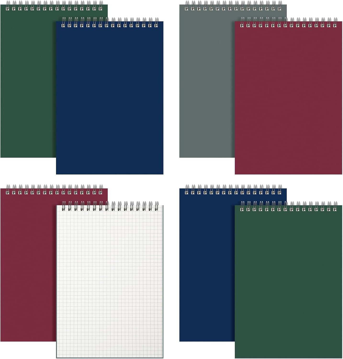 Engrowtic 6 Pack Graph Paper Spiral Notepad A5 Top Wirebound Notepad Grid Notebook Steno Pad Memo Notebook Grid Paper 140 Pages for Writing Sketching Drawing Office Supply (Black)
