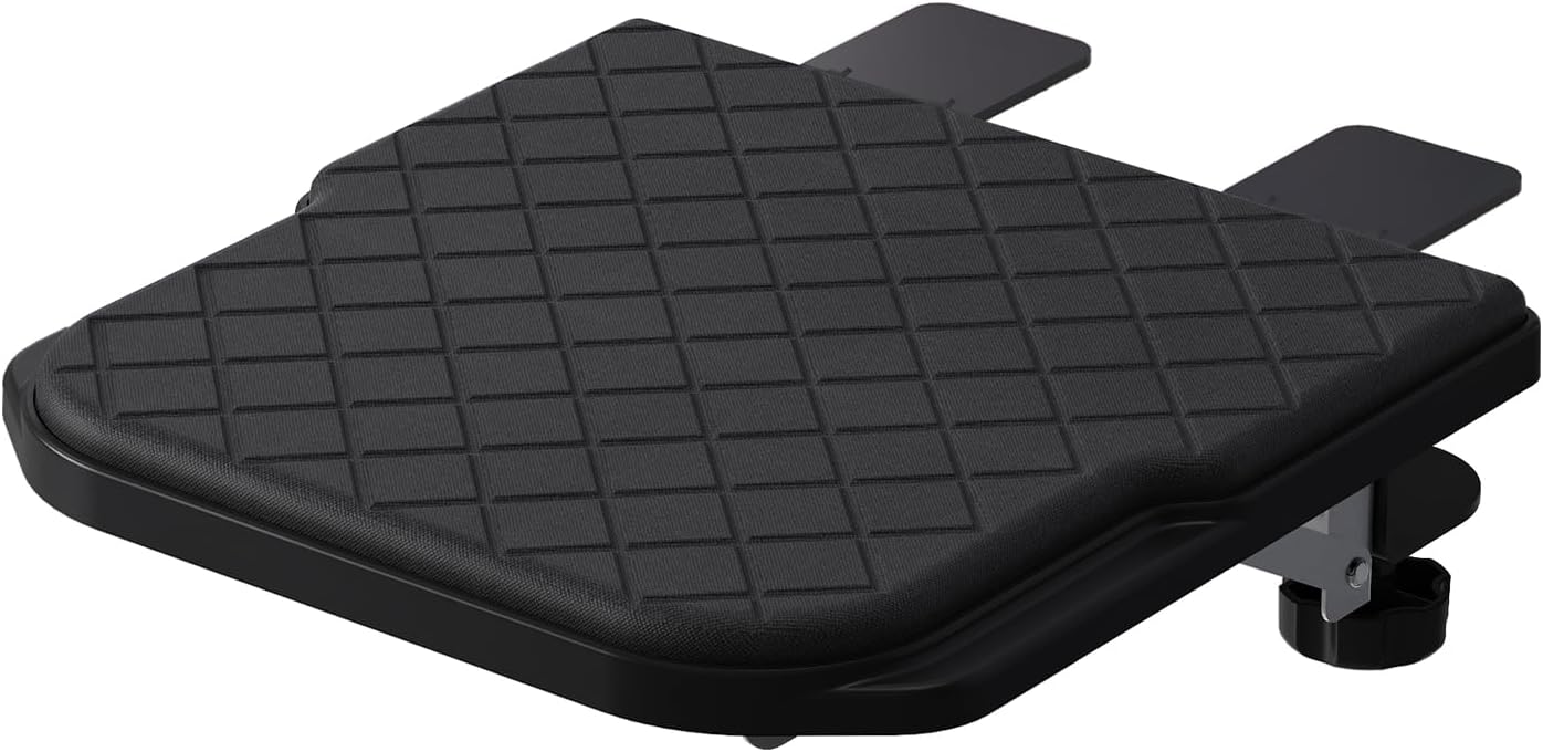 CABTE Ergonomics Desk Extender Tray, Table Mount Arm Wrist Rest Shelf, 180° Swivel Elbow Arm Support, Computer Desk Extender Tray for Home and Office (Black - Rotating)