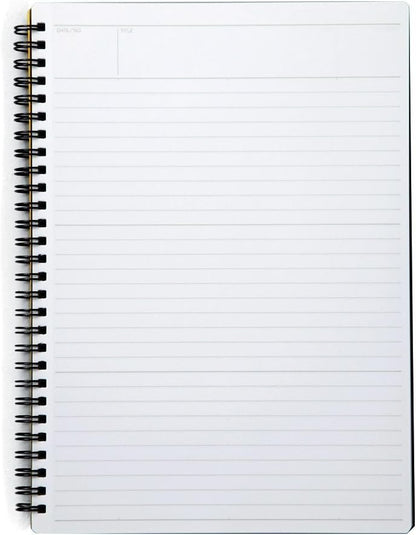 Maruman Mnemosyne Dot Grid Notebook- A5, 8.27" x 6.34", 80 Sheets / 160 Pages, 5mm Dotted Journal, Perforated Pages & Wire-Bound to Lay Flat, Black, Made in Japan