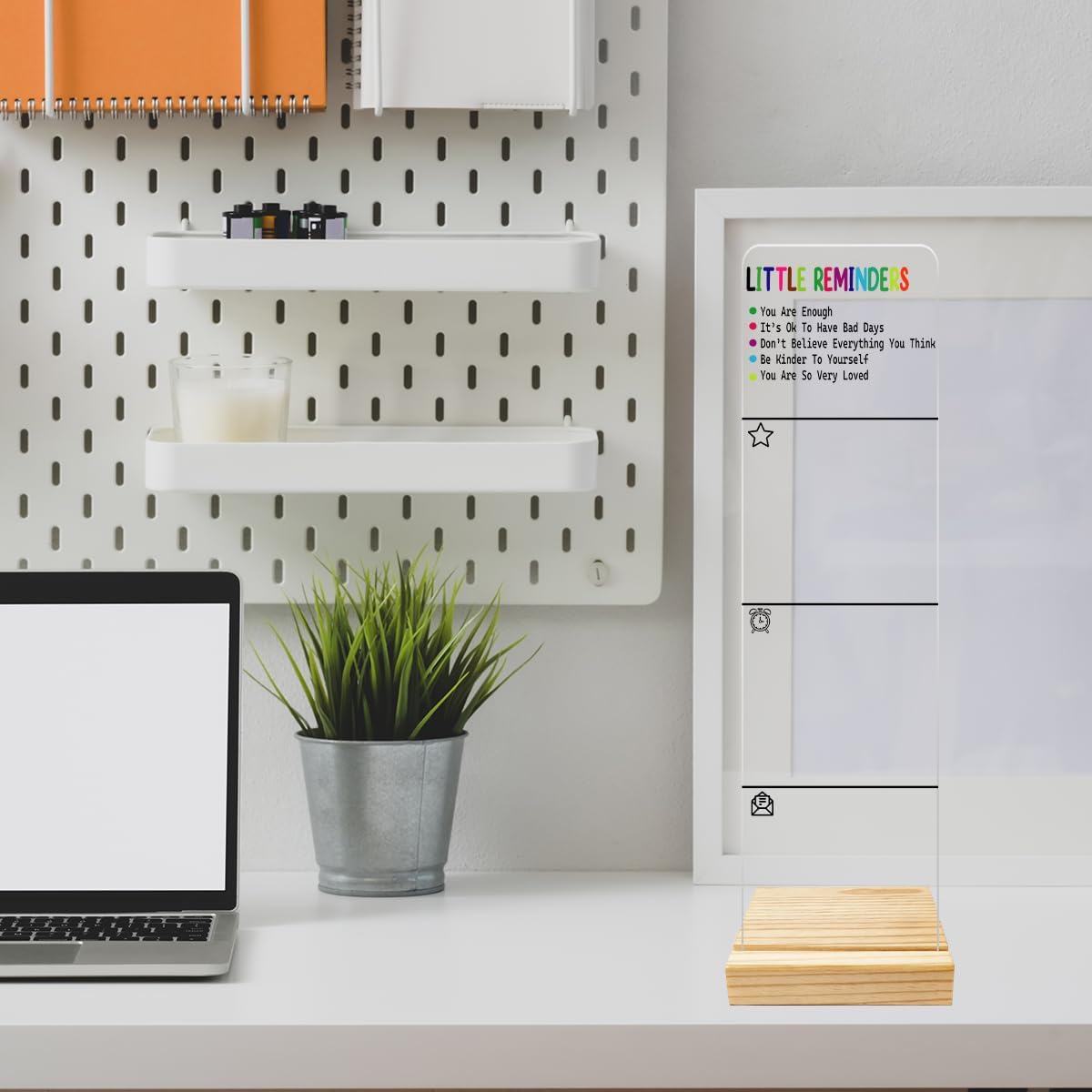 Monitor Memo Board Computer Monitor Memo Board Acrylic for Computer Monitors No Screen Damage Office Desk Accessories with Removable Design 12.6X 3.15 x 0.2 inches