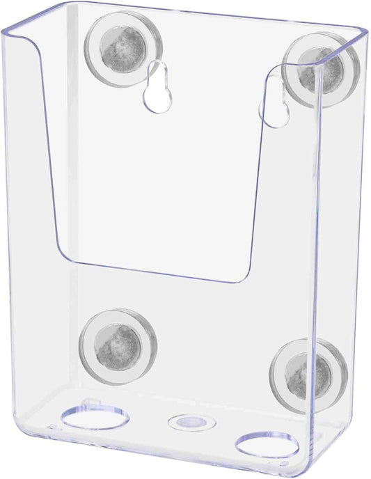 Marketing Holders 6 Pack Suction Cup Brochure Holder Holds 6 Inch Wide Literature Window or Glass Wall Mount Display Indoor Graphic Images Amenity Flyers or Reference Sheet Racks