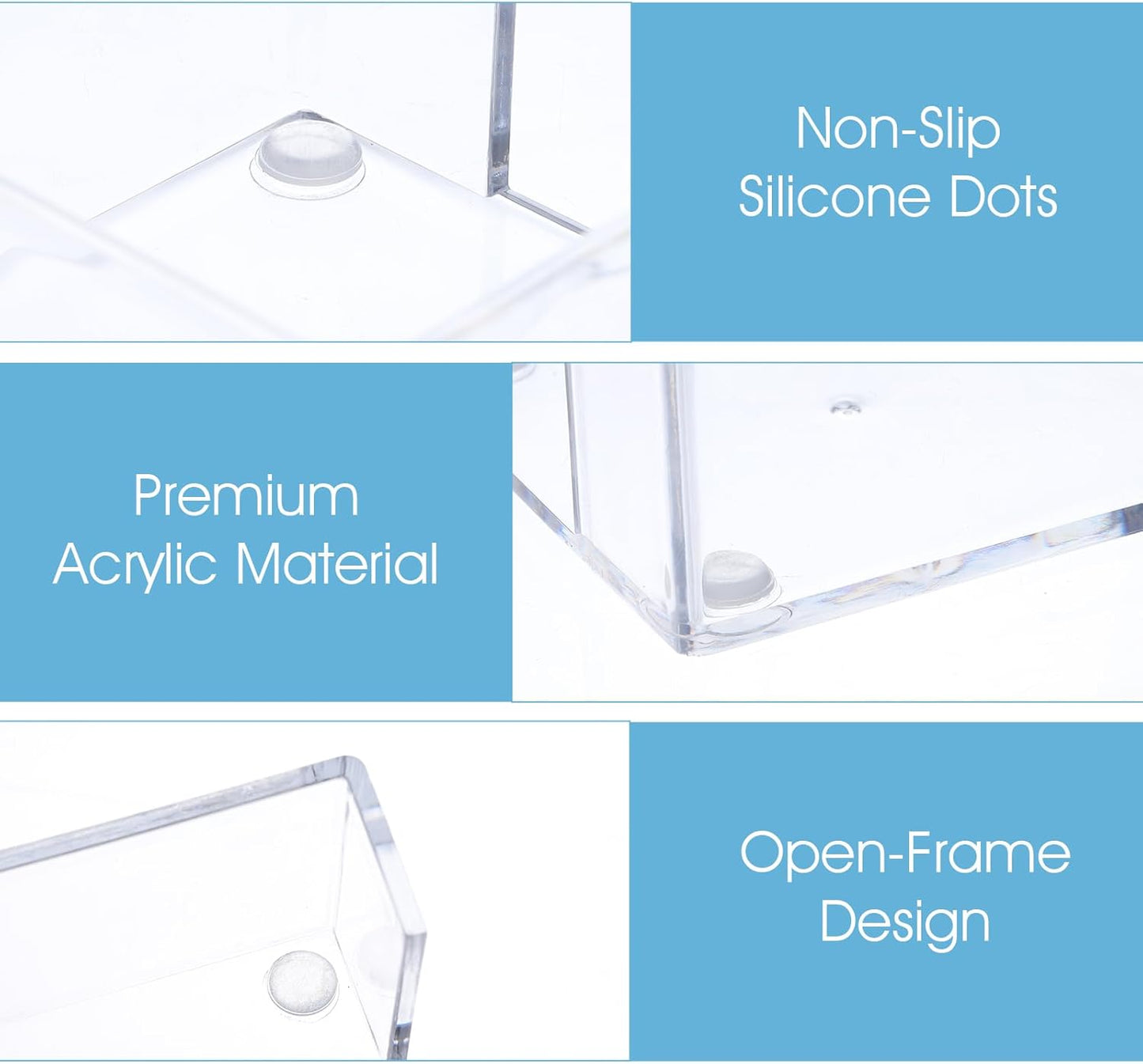 Grevosea Clear Acrylic Sticky Note Holder, 3.2 X 3.2 Inch Notepad Dispenser Self Stick Notes Pad Dispenser Desk Organizer Accessories for Office School Home Desk Organizer