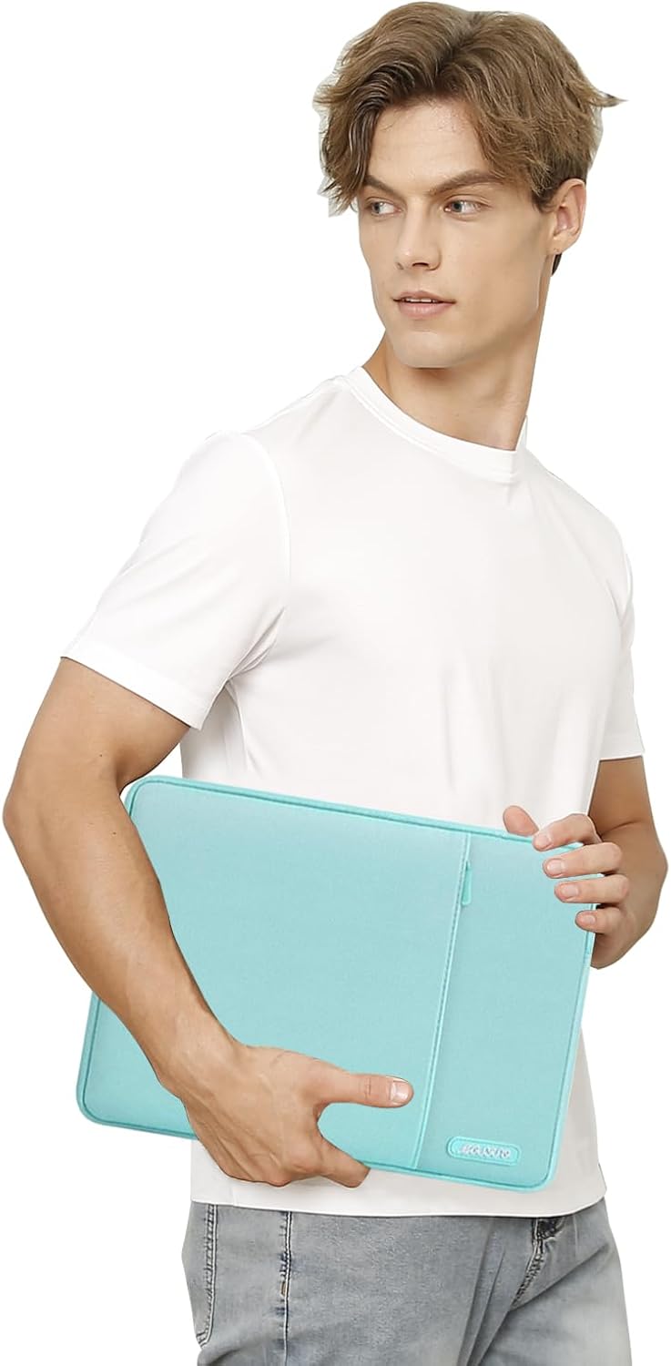 MOSISO Laptop Case 13.3 inch, 13-13.3 inch Laptop Sleeve Compatible with MacBook Air/Pro 13/Pro 14 M5 M4 M3 M2 M1, HP Dell ASUS Lenovo,Polyester Vertical Computer Sleeve Bag with Pocket, Antique Green - Colors A