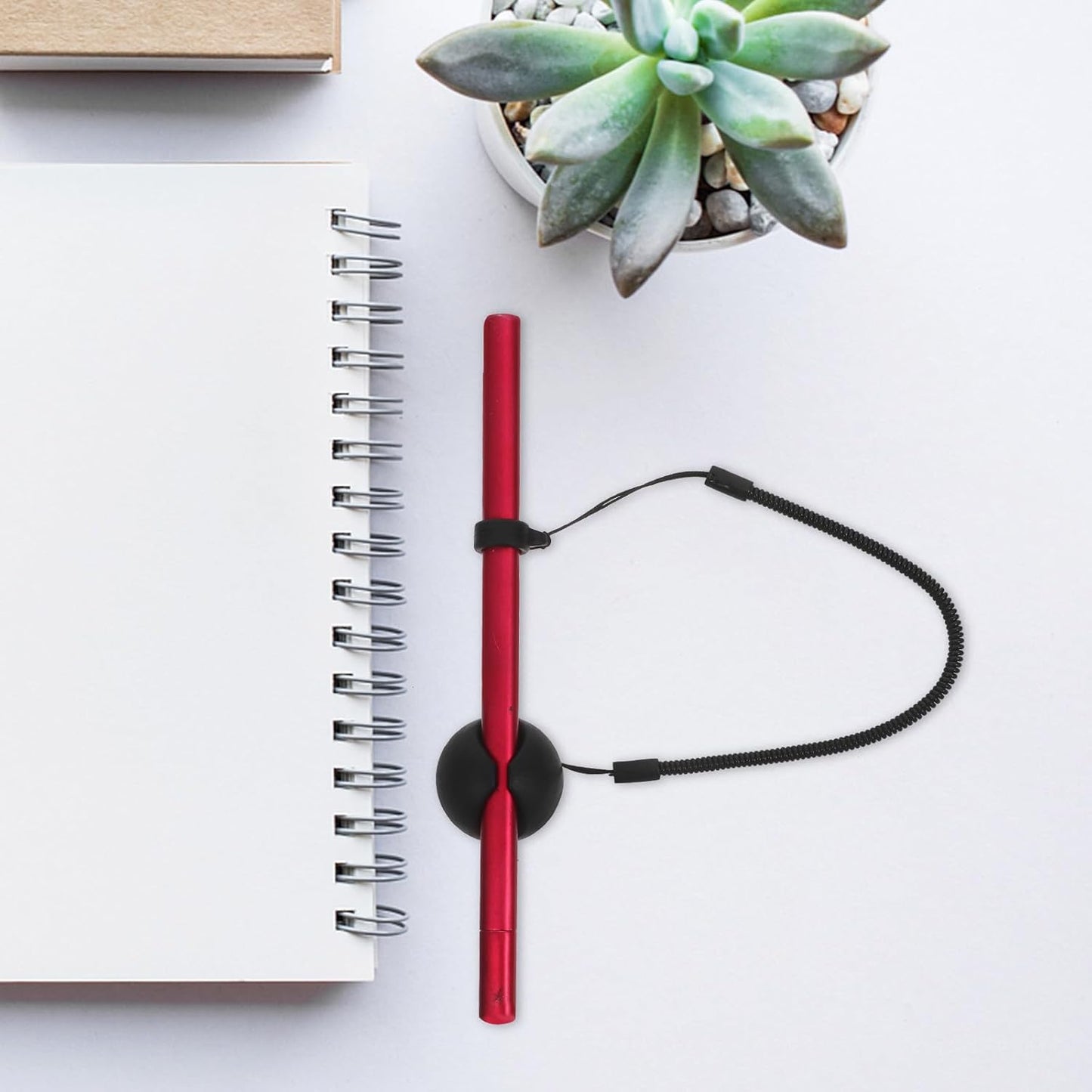 2pcs Pen Leash, Retractable Stylus Tether Lanyard with Adhesive Base, Elastic Security Strap for Tablets. Anti-lost Writing Pen Holder Link for Touchscreen Drawing, Office Desk Accessories
