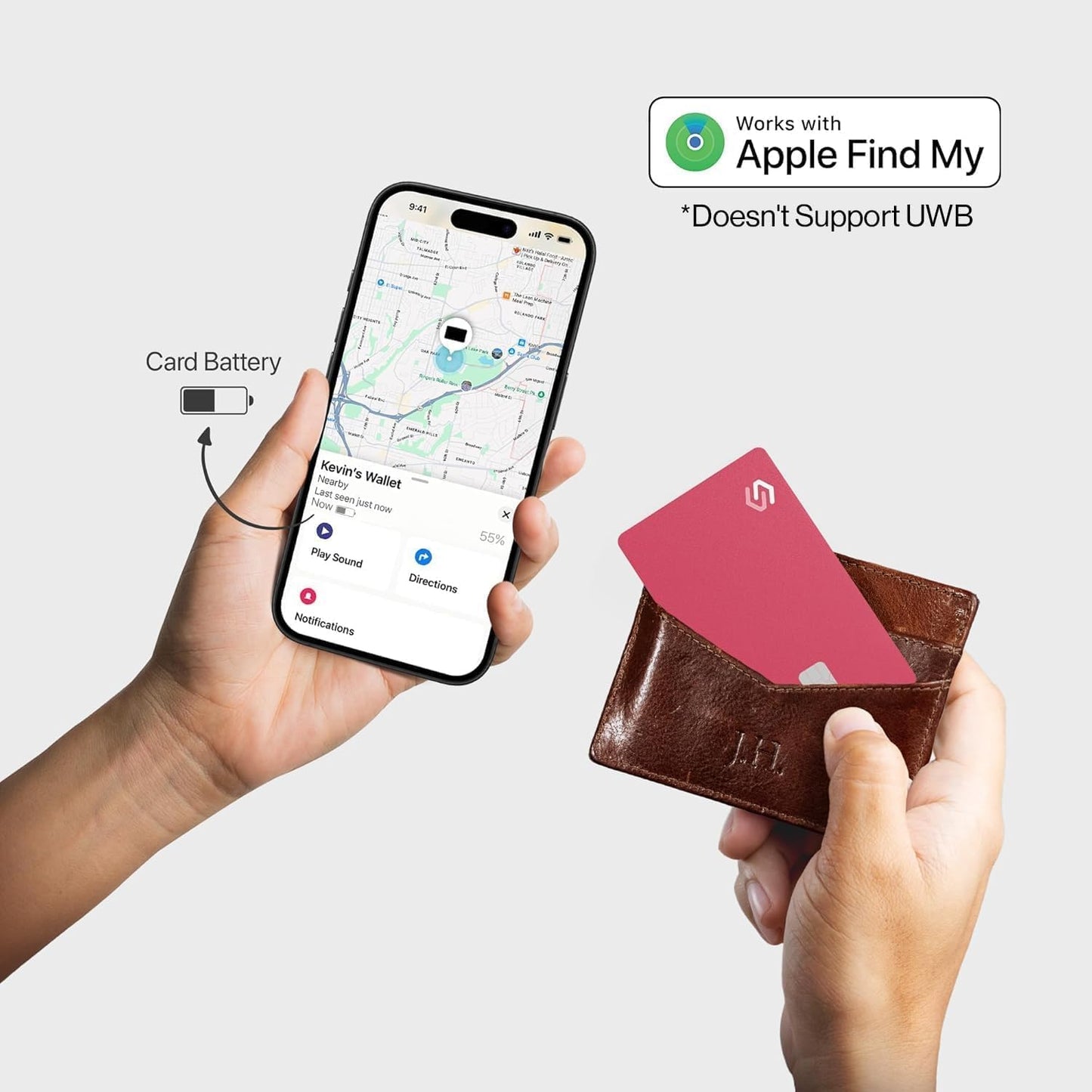 SPOTMINDERS Apple MFi Certified Wallet Tracker PRO for Travel Credit Card Design Works with Apple Find My IP68 Waterproof Rechargeable Tracking Card for Wallet Luggage Passport 0.07in Slim Item Finder