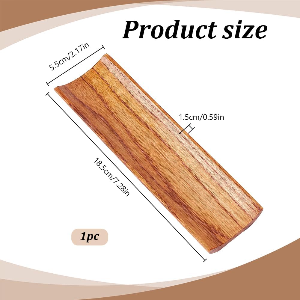 PLIGREAT Single Walnut Wood Pen Tray Wooden Desk Pencil Organizer Holder Minimalist Single Pen Rest for Office Stationery Desk Decor Retro Home Bedroom Decoration, 7.87x1.18x0.78inch