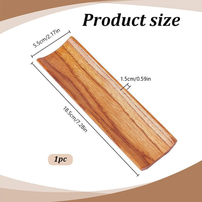 PLIGREAT Single Walnut Wood Pen Tray Wooden Desk Pencil Organizer Holder Minimalist Single Pen Rest for Office Stationery Desk Decor Retro Home Bedroom Decoration, 7.87x1.18x0.78inch