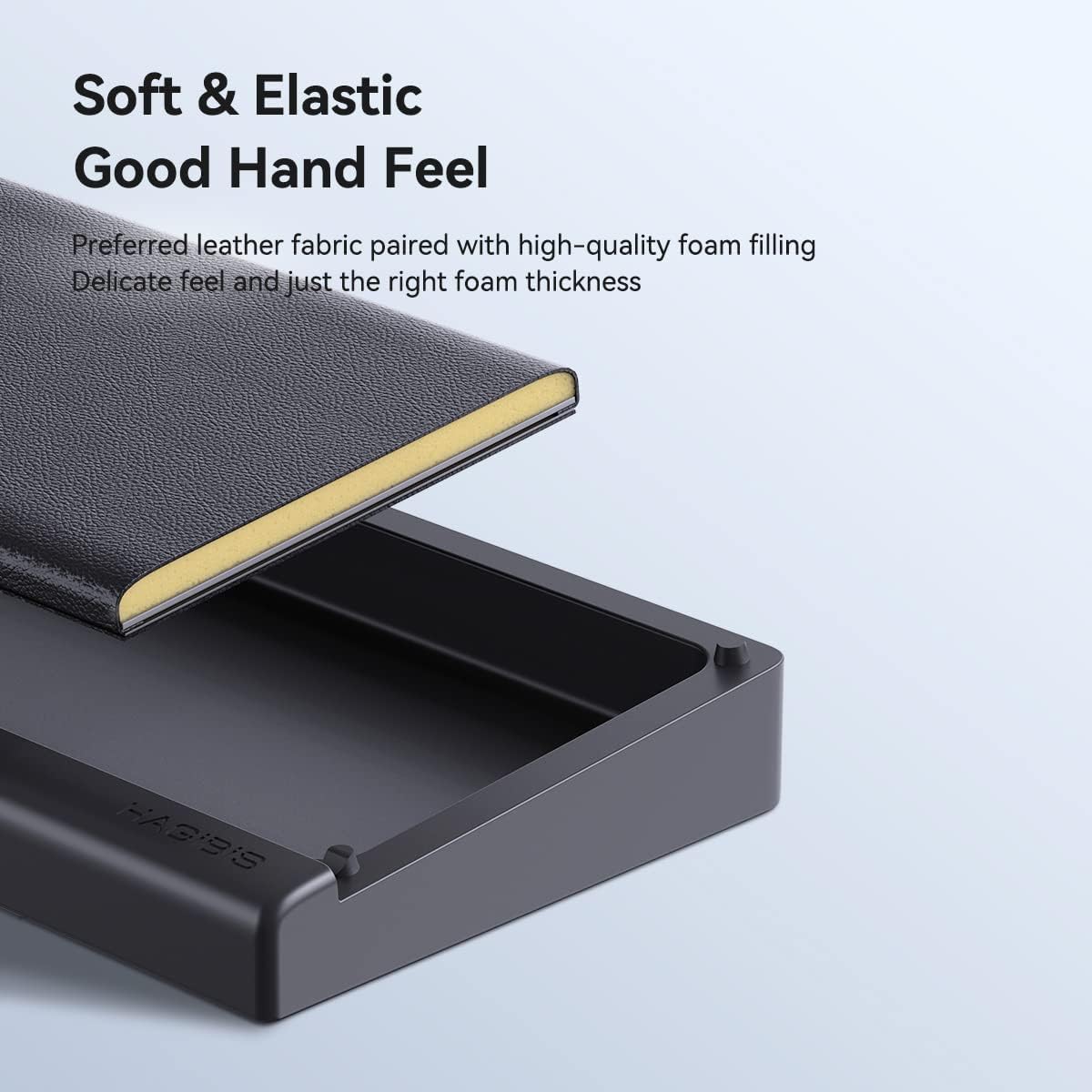 Hagibis Keyboard Wrist Rest Pad Support with Desktop Partition Storage Case, Ergonomic Soft Memory Foam, Anti-Slip Rubber Base for Computer Keyboard, Laptop, Office, Home (Black)