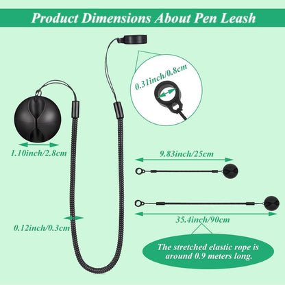 4PCS Retractable Pen Leash Holder with Chain,Plastic Pencil Lanyard with Silicone Rings,Anti-Lose Elastic Stylus Teacher Pen Lanyard Elastic Tether for Tablets Writing Boards Loss Prevention Strap
