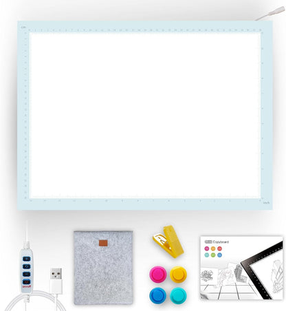 A4 LED Copy Board Light Tracing Box，Trace Light Pad for Tattoo Transferring, Drawing, Streaming, Sketching, Animation, Stenciling，USB LED Light Board for Diamond Painting