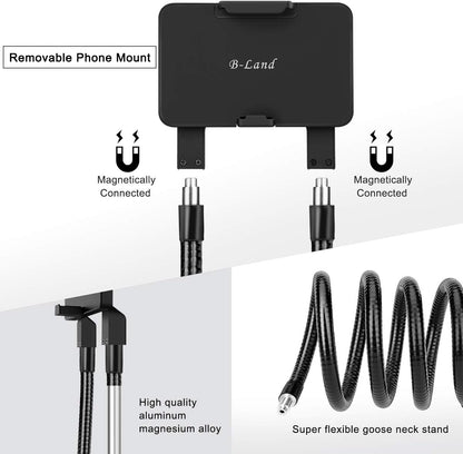 B-Land Cell Phone Holder, Universal Mobile Phone Stand, Lazy Bracket, DIY Flexible Mount Stand with Multiple Function (Black)
