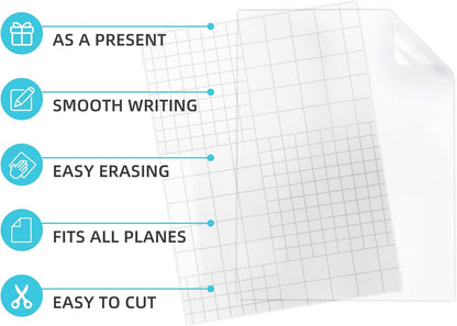Dry Erase Board Sticker- Whiteboard Stickers-8.27''x11.69'' Removable Dry Erase Sheets- Fridge Dry Erase Paper for Wall/Desk/Refrigerator/Door/Locker/Home/Office/Classroom (White-2Pcs)