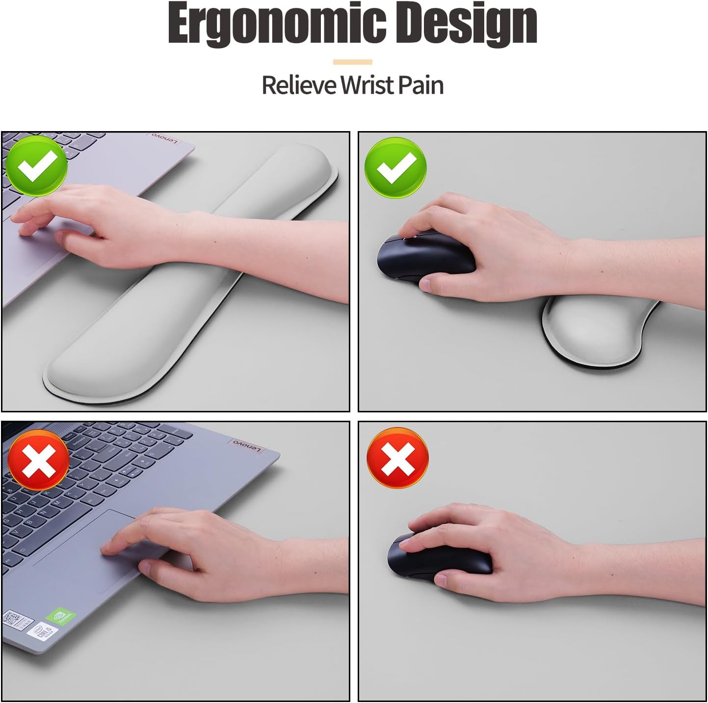 Bloss Leather Desk Pad and Keyboard Wrist Rest, Large Mouse Pad + Keyboard Pad+Mouse Wrist Support, Non-Slip Desk Mat Protector for Office, Home(31.5×15.7 Inches,Beige) - Colors B
