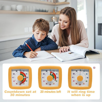 Visual Timer for Kids & Adults, 60 Minute Rainbow Countdown Timer, Time Management Tool for Classroom, Home, Kitchen, Office, School