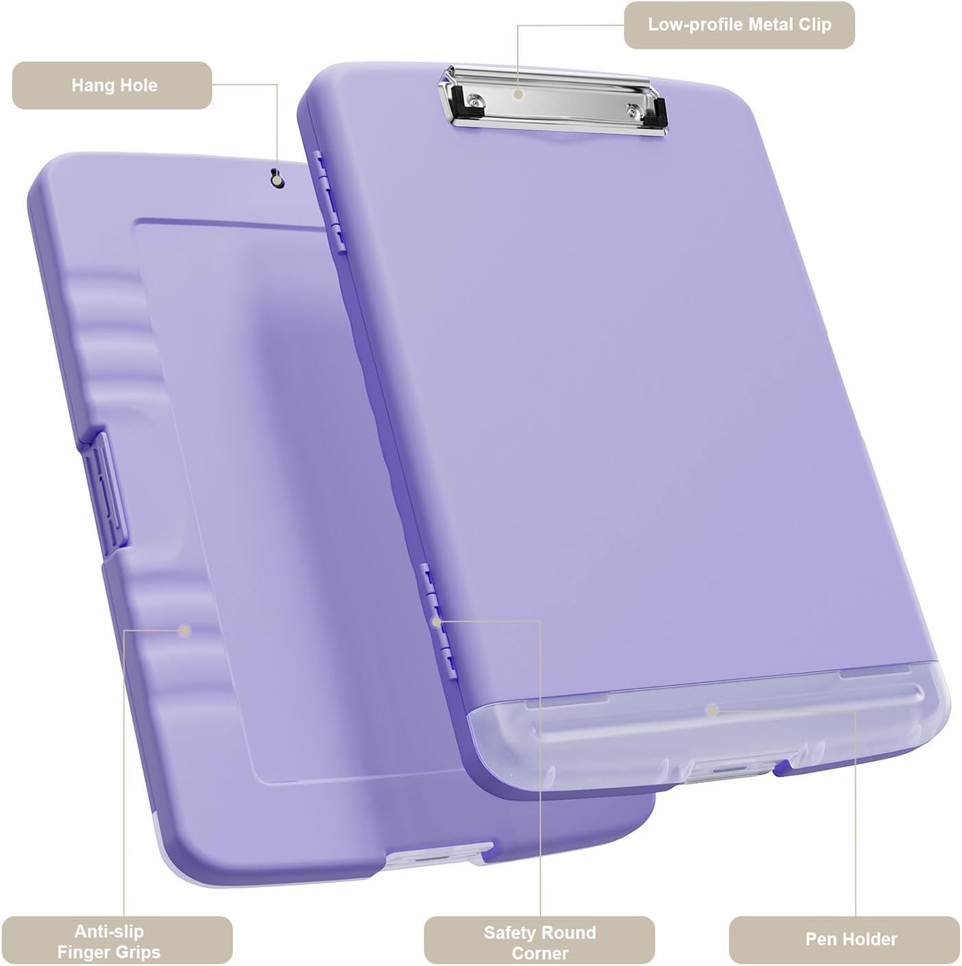 Piasoenc Clipboard with Storage, 8.5 x 11 Organization Box with Pen Holder and A4 Legal Paper Folder, Folio & Side-Opening, Low Profile Clip,for Nurses,Teachers, Size 14 x 9.6 x 1.2 in, Black