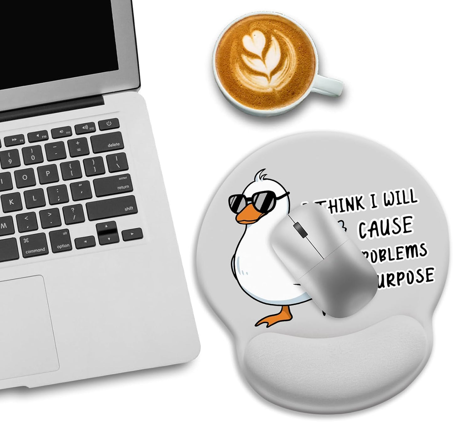 LIMKRIAN Cat Ergonomic Mouse Pad with Wrist Rest, Gaming Mouse Pad with Wrist Support, Funny Mouse Pads for Desk, Computer Mousepad with Non-Slip Pain Relief PU Base, Cute Office Desk Accessories