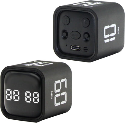 Productivity Timer Flip Gravity Sensor Cube Timer Countdown & Countup,Mute & Vibrate & Sound，5/10/30/60min & Custom Timing, Perfect for ADHD,Work,Learning,Kitchen Cooking (1Black)
