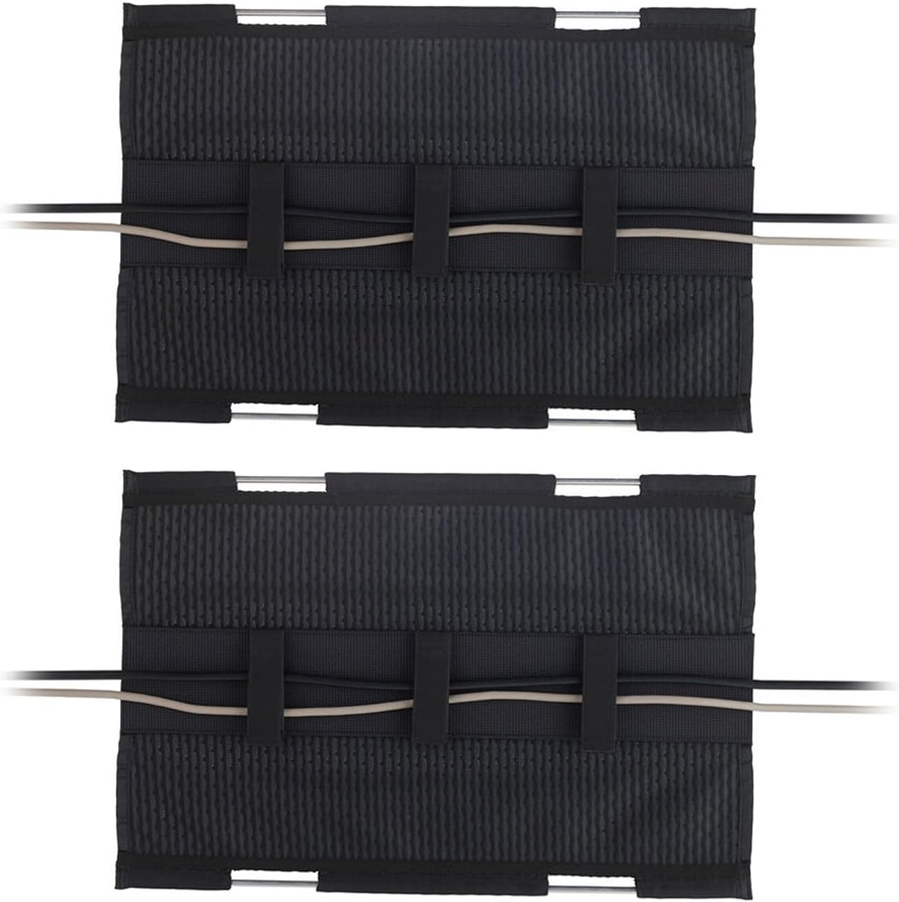 PERFECT POSTURE Mesh Cable Organizer – Under Desk Cable Management with Adjustable Straps, Flexible Mesh, Easy-Access Design, & Standing Desk Compatible – 37.4” (Gray)