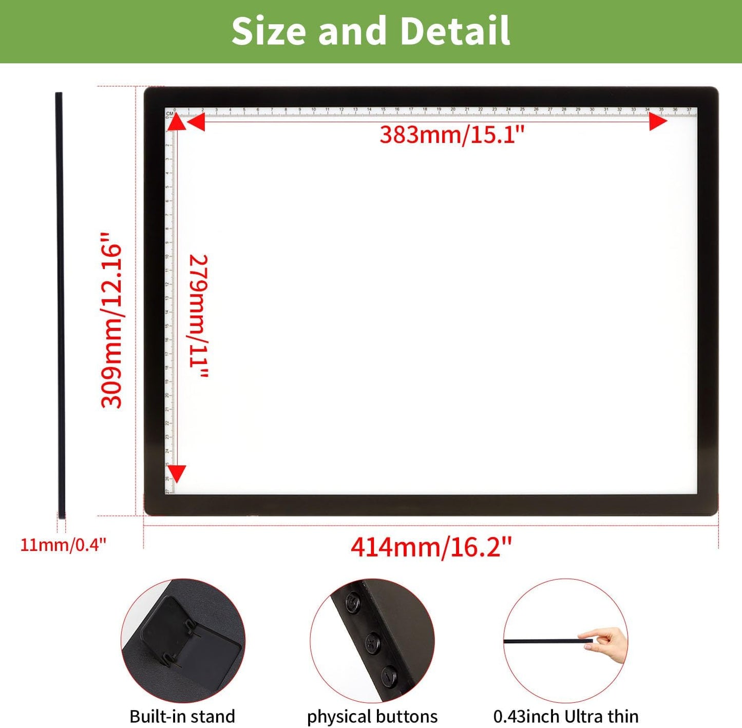 Rechargeable A4 Light Pad with Carry Bag & Stand,Ultra Thin Light Table with Clip,6 Levels of Brightness Light Box for tracing,Diamond Painting.led Light Board for Artists,Drawing,Sketching,Animation