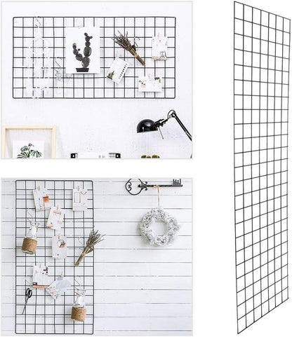 Bonnlo 6' x 2' Wire Grid Panel for Retail Display Gridwall, Wire Grid Wall Display Rack, 3-Pack Black
