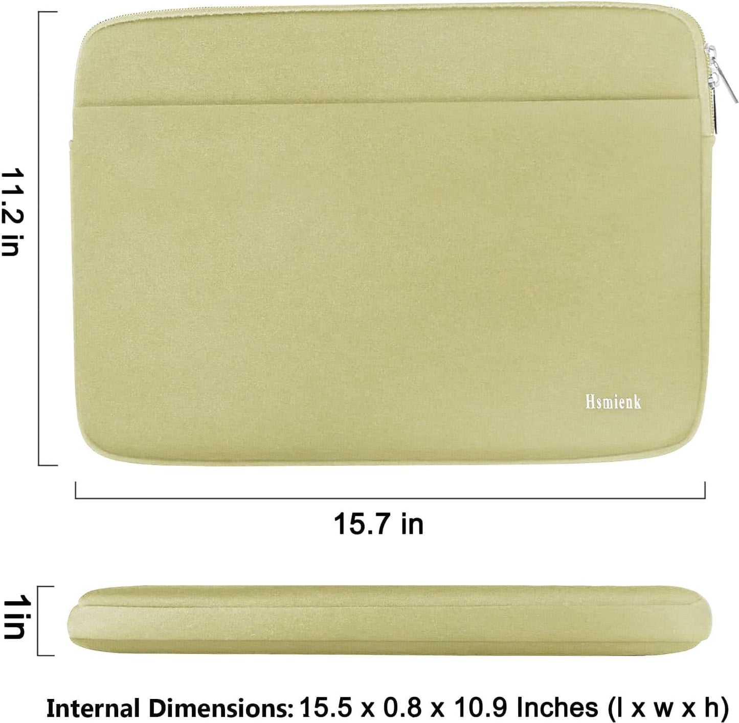 Laptop Case Sleeve 15.6 inch, Shockproof Protective Notebook Case with Accessory Pocket, Briefcase Carrying Laptop Cover for 15.6" HP, ASUS, Dell, Lenovo, Acer, Black