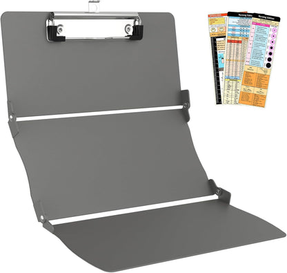 Clipboard Foldable Without Edition Cheat Sheets Aluminum 3 Layers Foldable Clipboards Pocket Size Profile Clip Clipboards Notepad for Students, Nurses,Contractor Trucker Driver