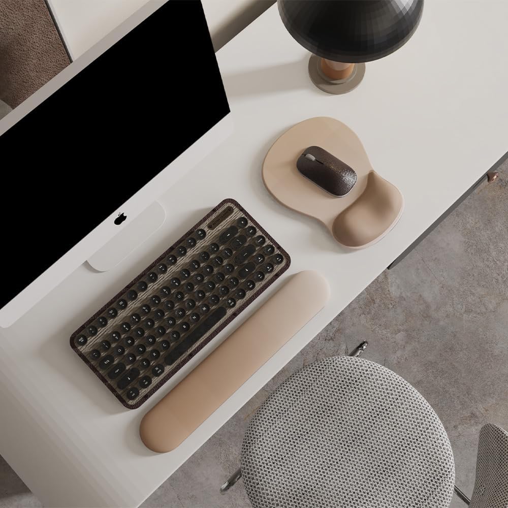 ErgoComfort Gel Wrist Rest Mouse Pad-Ergonomic Office Mousepad with Wrist Support-Non-Slip, Design Desk Accessories Mat for Home&Game Decor (06Mocha Sand)