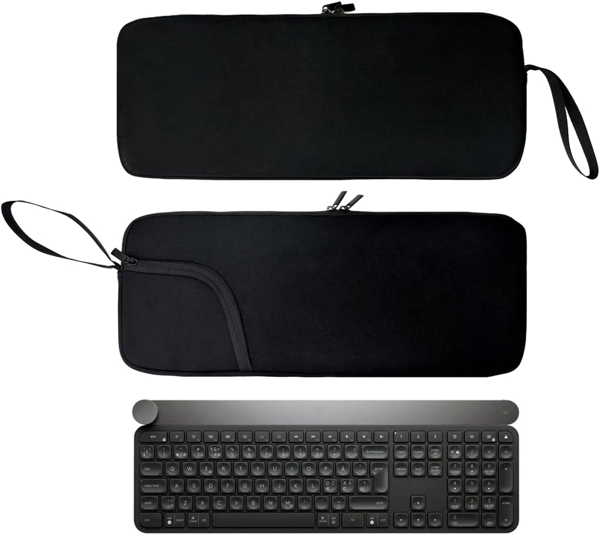 Wanty Neoprene Carry Case Sleeve Bag with Zipper Compatible with MX Keys Advanced Wireless Illuminated Keyboard/Craft Illuminated Wireless Keyboard