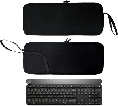 Wanty Neoprene Carry Case Sleeve Bag with Zipper Compatible with MX Keys Advanced Wireless Illuminated Keyboard/Craft Illuminated Wireless Keyboard