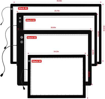 YINGWOND A1 Large LED Light Board for Diamond Painting, Tracing Copy Pad with Scale Eye Protection, Dimmable Brightness A1 Light Box for 5D Diamond Painting, Sketching, Animation