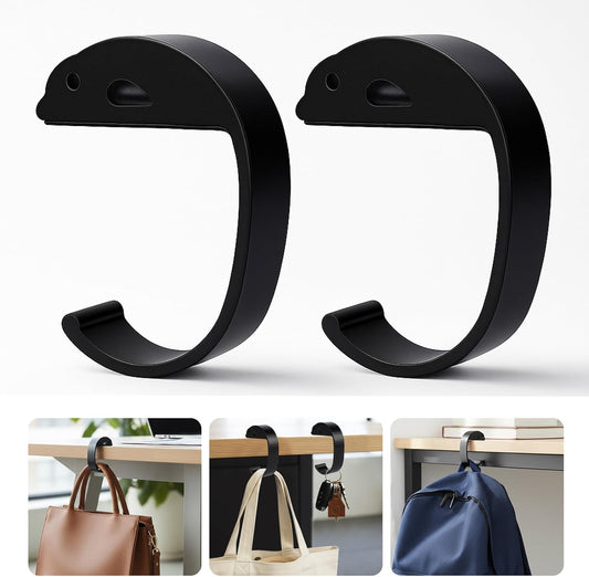 2 PCS Purse Hook for Table Heavy Duty, Bag Hanger for Table, Classroom, Office, Travel, Multi-Use Portable Bag Hook for Desk, Headphone, Key, Backpack, Office Table Accessories