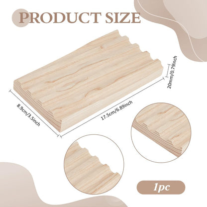 PH PandaHall Ash Wood Pen Tray Pen Display Stand Wave-Shaped Pens Holder Desk Pencil Organizer Fountain Pens Holder with 3 Compartments for Office Home Desktop Stationary Storage Supplies