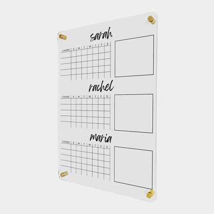 Chore Chart for Kids Personalized Dry Erase Board Goal Incentive Reward Chart for Kids Monthly and Weekly Calendar Family Habit Tracker