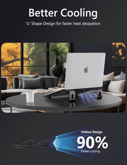 JCZT Clear Acrylic Laptop Stand for Desk, with Wrist Rest, Ergonomic Detachable Mount Compatible with 10-17'' All Laptops Such as MacBook Air Pro/HP/Dell/Lenovo