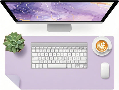 Bloss Leather Desk Pad and Keyboard Wrist Rest, Large Mouse Pad + Keyboard Pad+Mouse Wrist Support, Non-Slip Desk Mat Protector for Office, Home(31.5×15.7 Inches,Beige) - Colors A