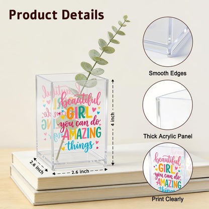 The Makeup Artist Acrylic Cosmetic Pencil Pen Holder, Funny Vanity Accessories for Girls, Makeup Brushes Holder for Beauty Specialist Esthetician, Make Up Artist MUA Appreciation Gifts