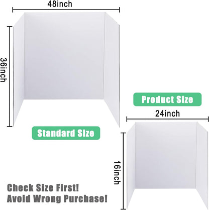 3-Pack Black Trifold Display Boards, 24 x 16 Inches Tri-Fold Corrugated Presentation Boards for Classroom Projects, Science Fairs, Business Events, and Exhibits