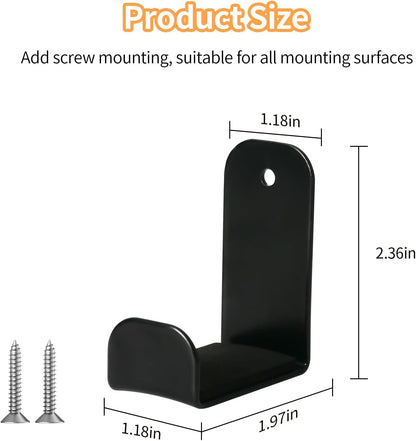 Strong Adhesive Headphone Holder Under Desk, Aluminum Headset Mount Hook with Rubber Pad - 2 Installation Styles for Gaming, Office, Classroom (1 Pack)