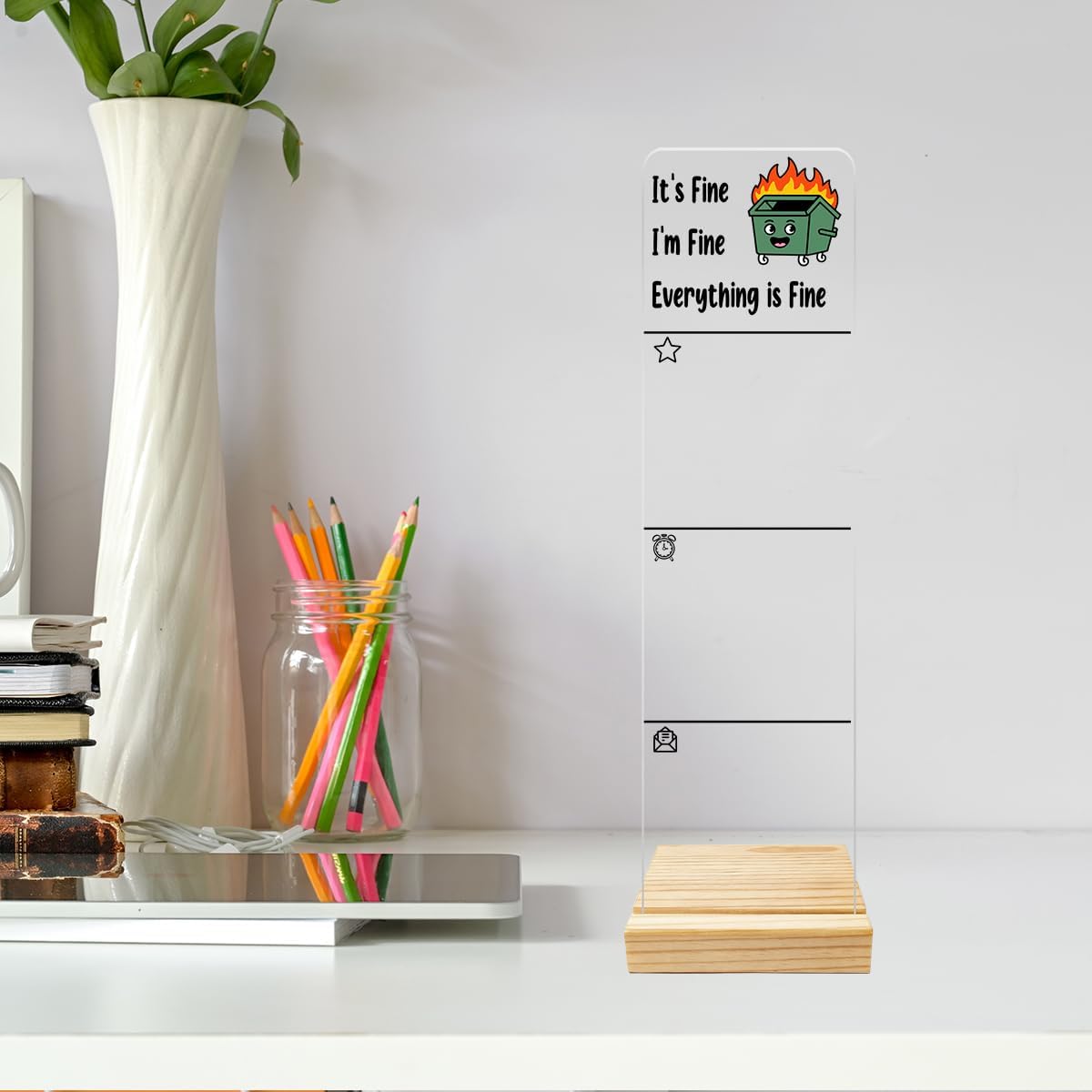 Monitor Memo Board Computer Monitor Memo Board Acrylic for Computer Monitors No Screen Damage Office Desk Accessories with Removable Design 12.6X 3.15 x 0.2 inches