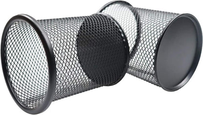 Pen Holder Mesh Pencil Holder Metal Pen Holder Cup Pencil Cup Holder for Desk Office Pen Organizer Black, 4 Pack