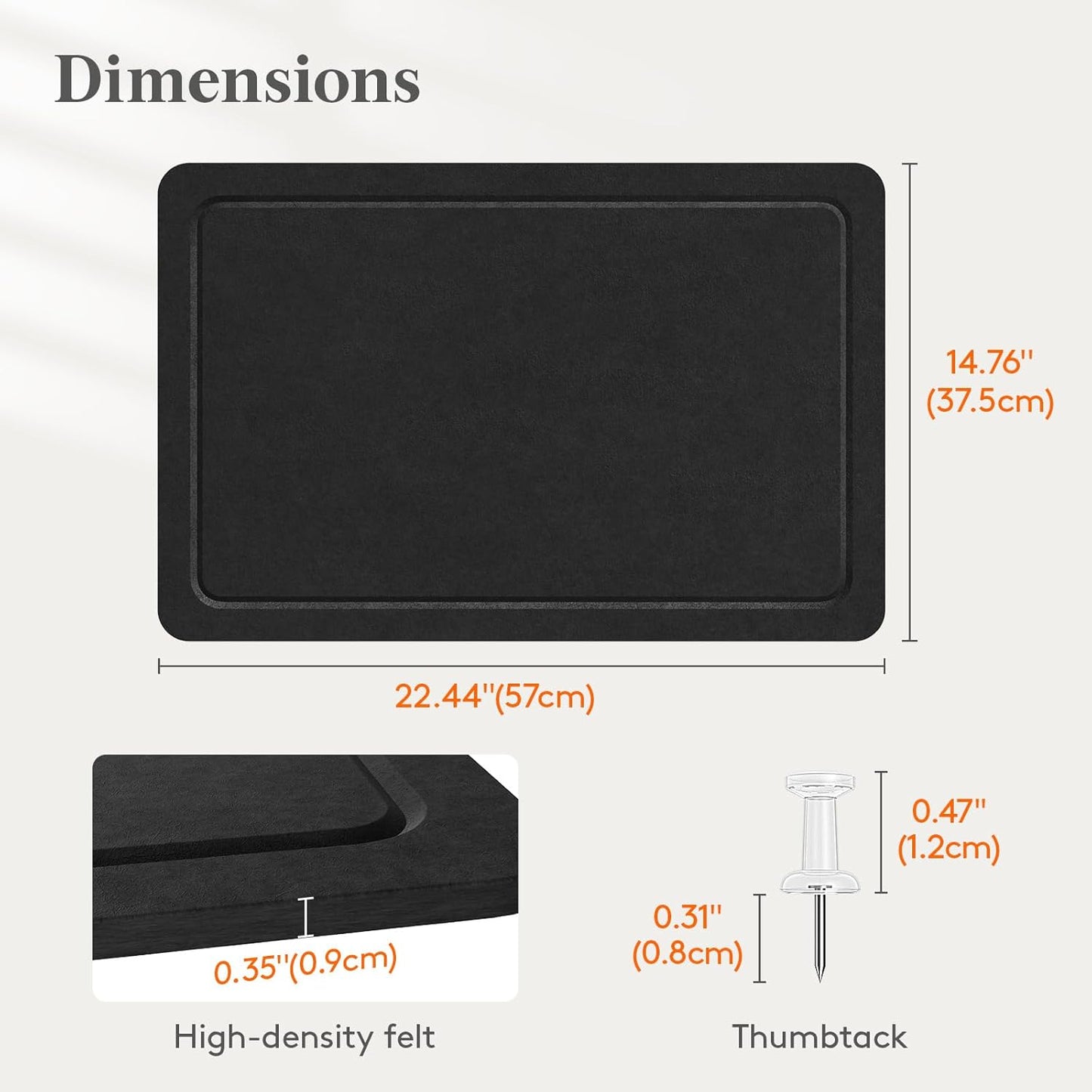 Lifewit Cork Board Alternative,22.4"x 14.8" Bulletin Board with Self-Adhesive,Foldable Decorative Felt Pin Board Vision Board Message Board with 20 Pushpins for Office Wall Decor, Room Decor, Oatmeal